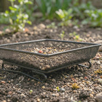 Woodside Square Floor Standing Bird Feeding Trays 2 Pack | Metal Mesh Garden Bird Feeders