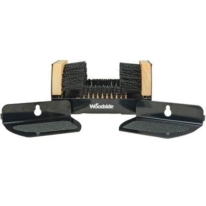 Woodside Heavy Duty Floor Standing Boot Cleaning Brush | Steel Outdoor Boot & Shoe Scraper with Fixings
