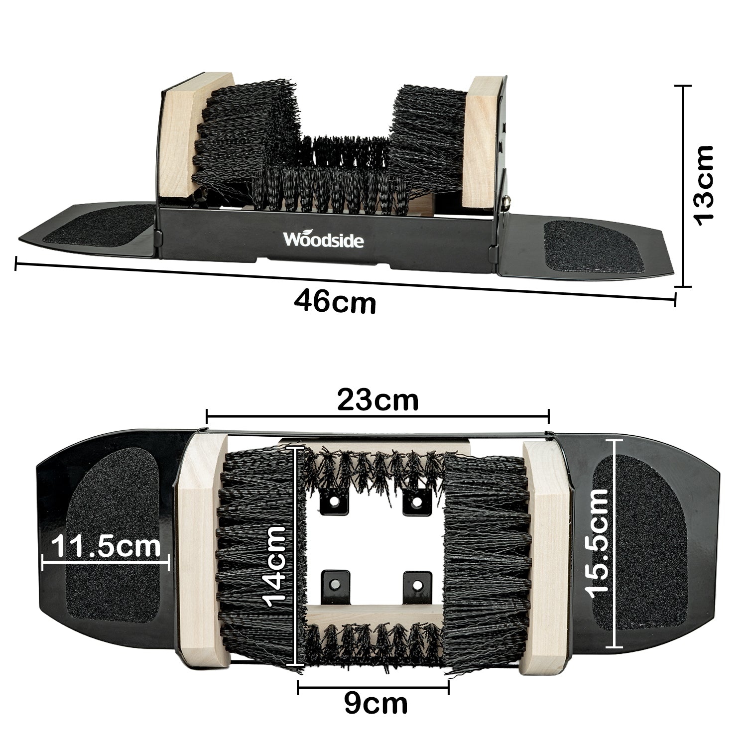 Woodside Heavy Duty Floor Standing Boot Cleaning Brush | Steel Outdoor Boot & Shoe Scraper with Fixings
