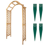 Woodside Yarmouth Wooden Garden Arch with Ground Spikes | Fir Wood Trellis Garden Archway