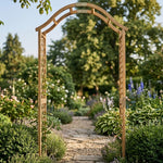 Woodside Yarmouth Wooden Garden Arch with Ground Spikes | Fir Wood Trellis Garden Archway