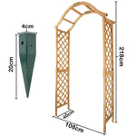 Woodside Yarmouth Wooden Garden Arch with Ground Spikes | Fir Wood Trellis Garden Archway