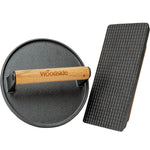 Woodside Rectangle & Round Cast Iron Grill Presses | BBQ Burger Press