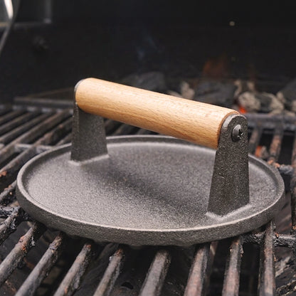 Woodside Rectangle & Round Cast Iron Grill Presses | BBQ Burger Press