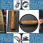 Woodside Rectangle & Round Cast Iron Grill Presses | BBQ Burger Press
