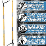 Woodside Bamboo Handle Weed Puller | Long Handled Garden Weed Remover