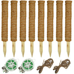 Woodside Moss Pole Plant Supports 8 Pack | Coco Coir Climbing Poles