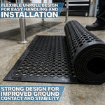 Woodside Anti Fatigue Rubber Entrance Mat | 1.5m x 0.9m Heavy Duty