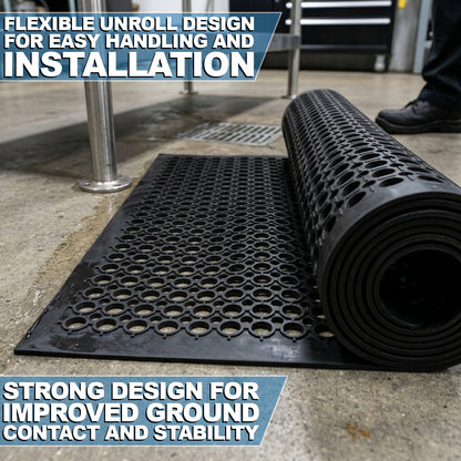 Woodside Anti Fatigue Rubber Entrance Mat | 1.5m x 0.9m Heavy Duty