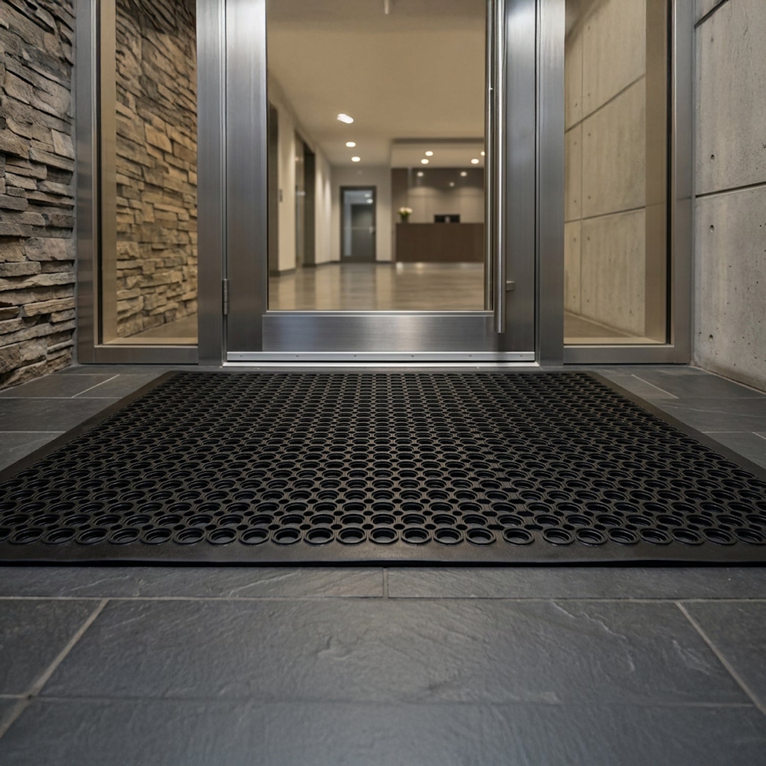 Woodside Anti Fatigue Rubber Entrance Mat | 1.5m x 0.9m Heavy Duty