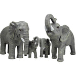 Woodside African Elephant Family Garden Ornaments | Realistic Resin Décor