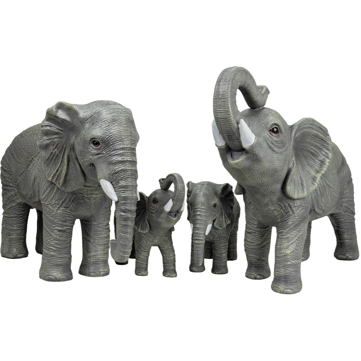 Woodside African Elephant Family Garden Ornaments | Realistic Resin Décor