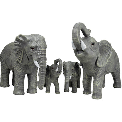 Woodside African Elephant Family Garden Ornaments | Realistic Resin Décor