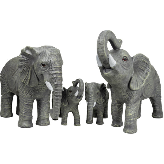 Woodside African Elephant Family Garden Ornaments | Realistic Resin Décor