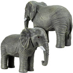 Woodside African Elephant Family Garden Ornaments | Realistic Resin Décor