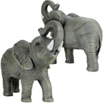 Woodside African Elephant Family Garden Ornaments | Realistic Resin Décor