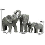 Woodside African Elephant Family Garden Ornaments | Realistic Resin Décor
