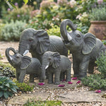 Woodside African Elephant Family Garden Ornaments | Realistic Resin Décor