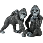 Woodside Gorilla Family Garden Ornaments | Realistic Resin Garden Décor