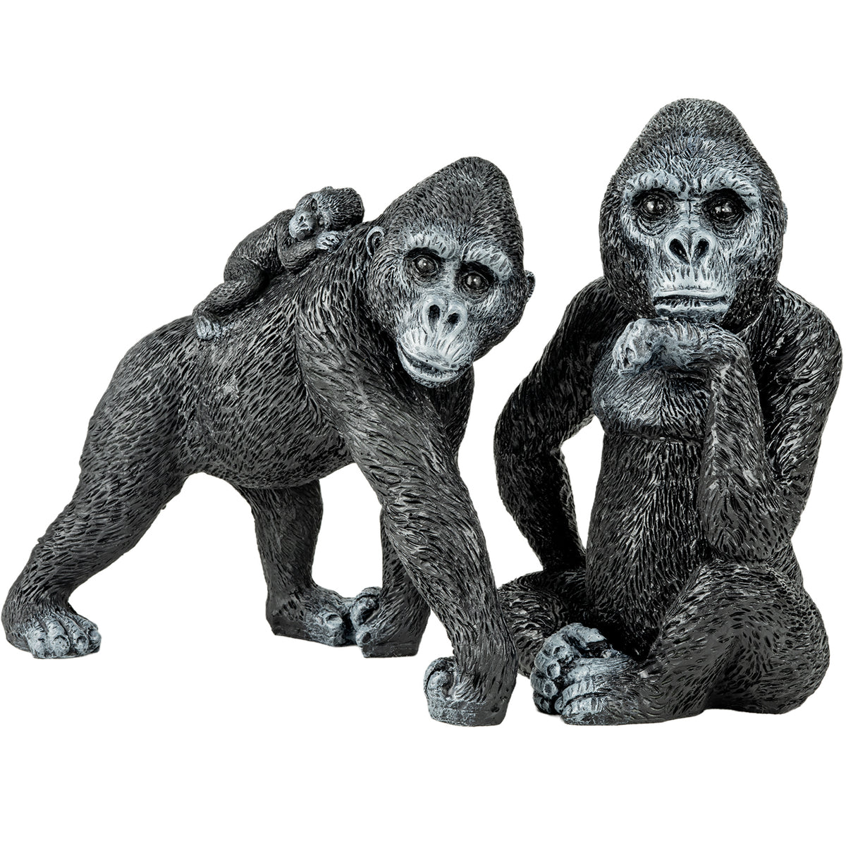 Woodside Gorilla Family Garden Ornaments | Realistic Resin Garden Décor