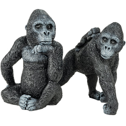 Woodside Gorilla Family Garden Ornaments | Realistic Resin Garden Décor
