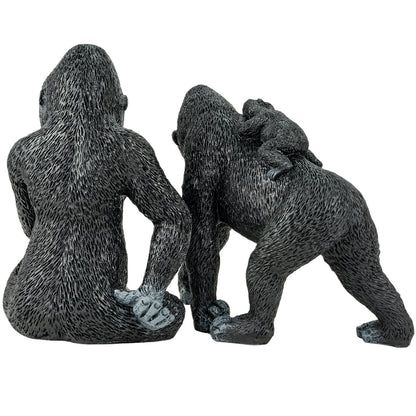 Woodside Gorilla Family Garden Ornaments | Realistic Resin Garden Décor
