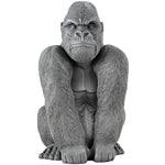 Woodside Large Sitting Silverback Gorilla Garden Ornament | Resin Outdoor Décor