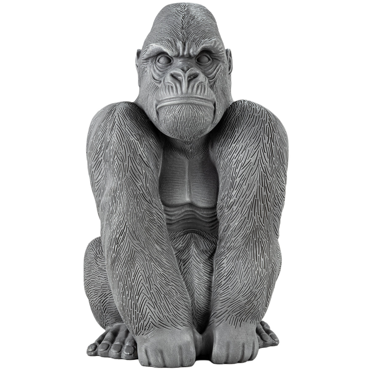 Woodside Large Sitting Silverback Gorilla Garden Ornament | Resin Outdoor Décor