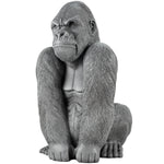 Woodside Large Sitting Silverback Gorilla Garden Ornament | Resin Outdoor Décor