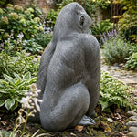Woodside Large Sitting Silverback Gorilla Garden Ornament | Resin Outdoor Décor