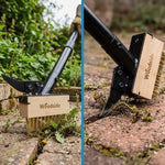 Woodside Long Handle Garden Weed Brush with Scraper | Brass Wire Bristles
