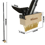 Woodside Long Handle Garden Weed Brush with Scraper | Brass Wire Bristles