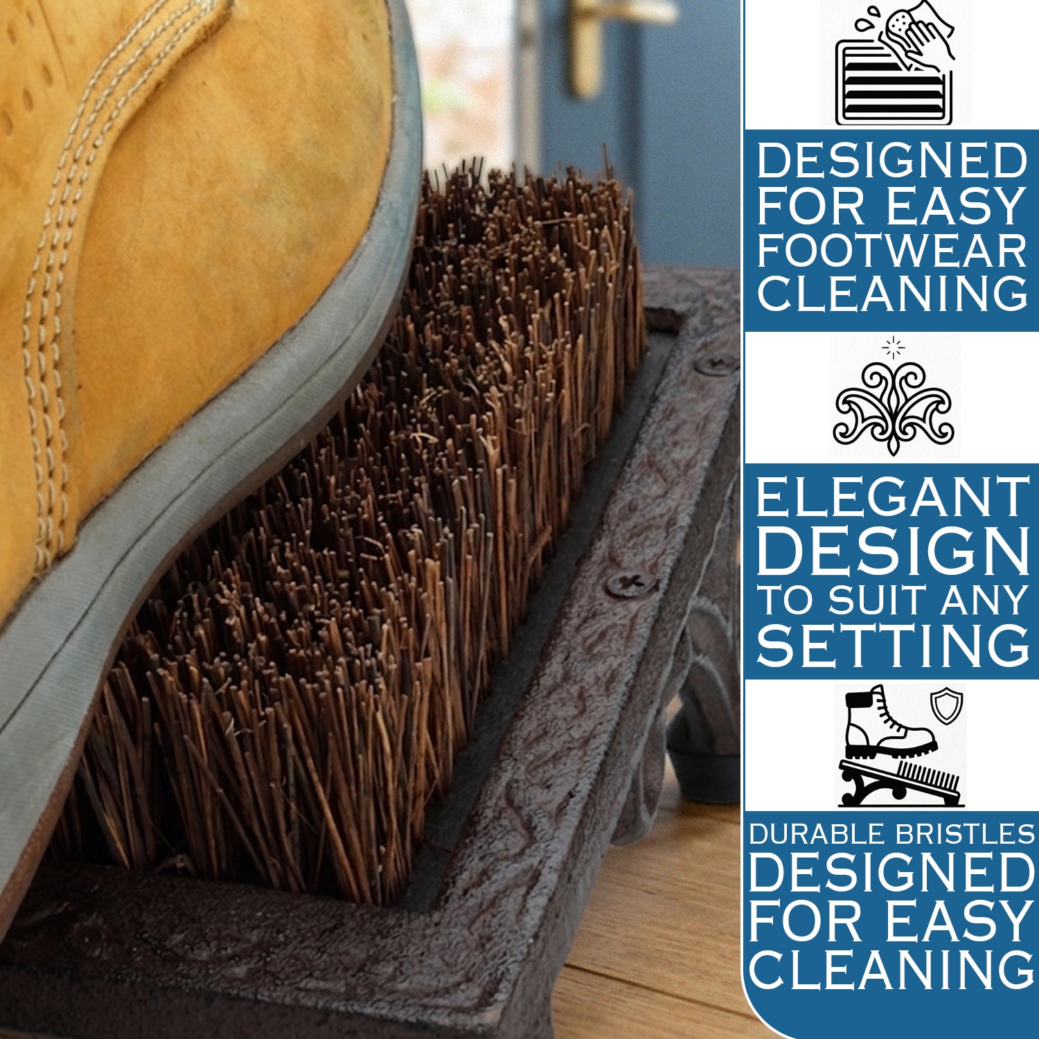Woodside Vintage Cast Iron Boot Scraper Jack Brush | Boot Cleaner