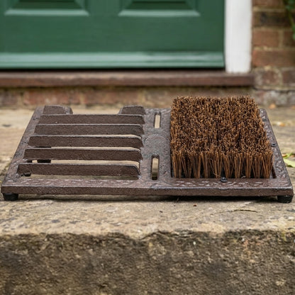 Woodside Vintage Cast Iron Boot Scraper Jack Brush | Boot Cleaner