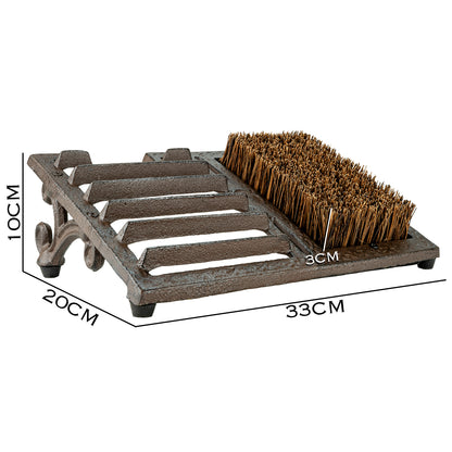 Woodside Vintage Cast Iron Boot Scraper Jack Brush | Boot Cleaner