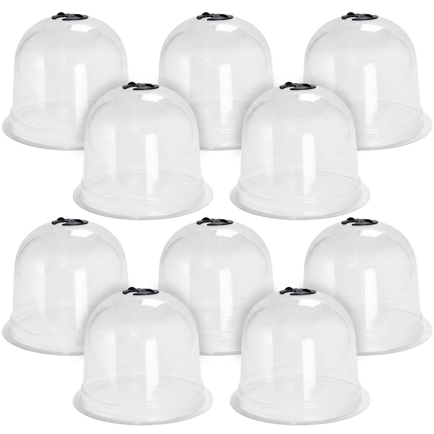 Woodside Garden Plant Bell Cloche 10 Pack | Plant Protection Covers with Adjustable Vent & Grounding Spikes