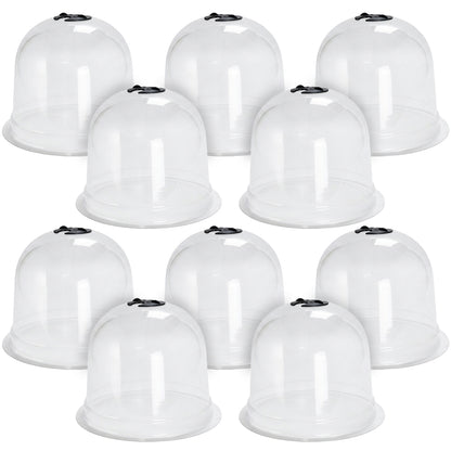 Woodside Garden Plant Bell Cloche 10 Pack | Plant Protection Covers with Adjustable Vent & Grounding Spikes