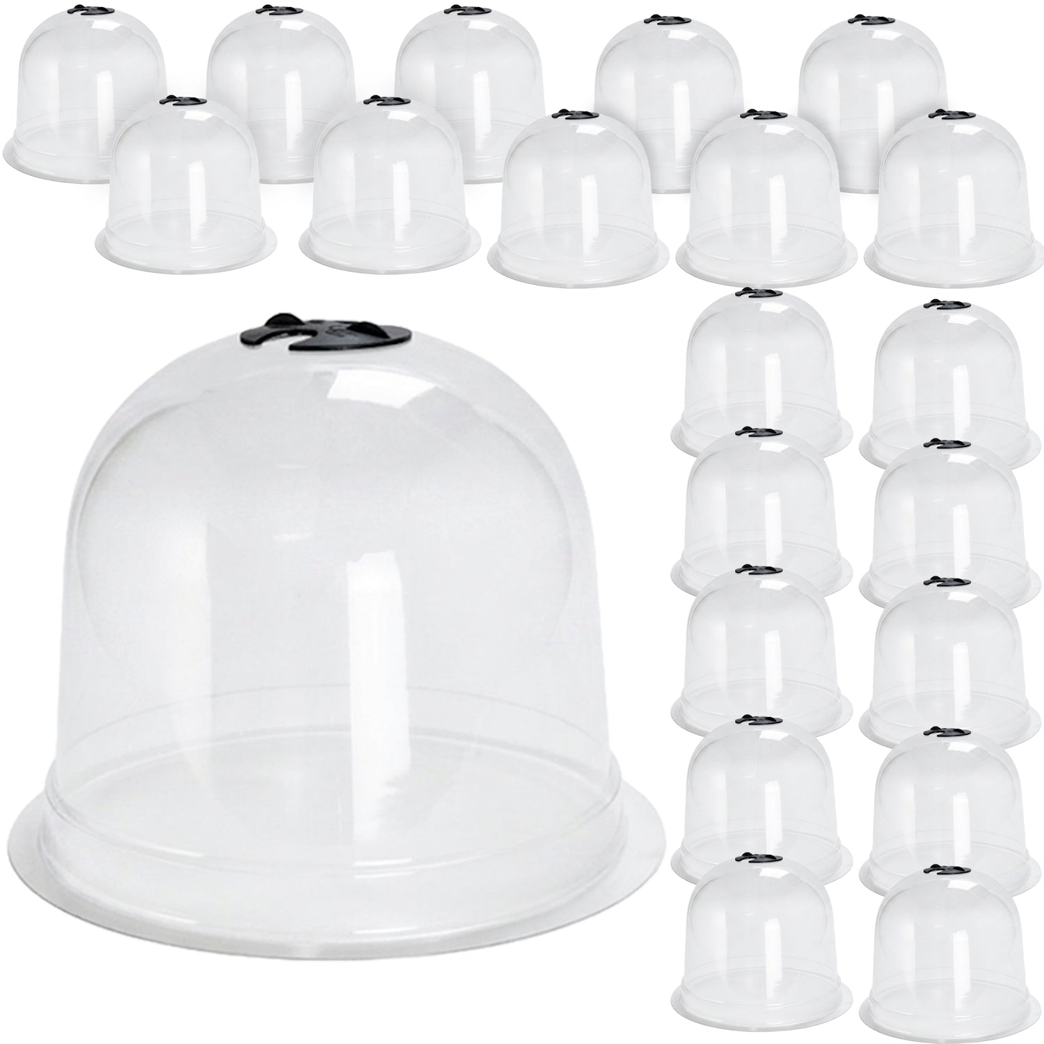 Woodside Garden Plant Bell Cloche 20 Pack | Plant Protection Covers with Adjustable Vent & Grounding Spikes