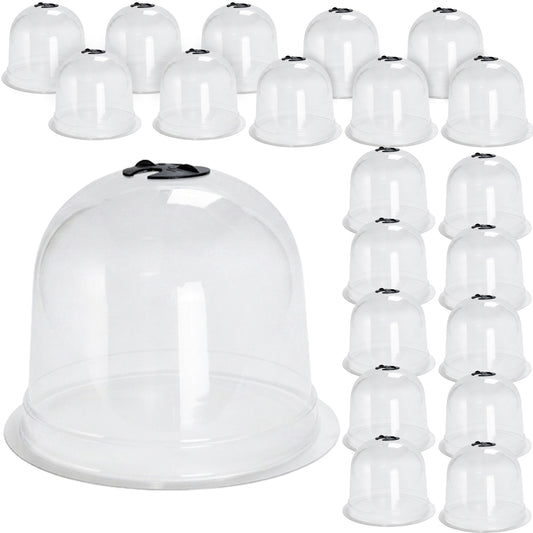 Woodside Garden Plant Bell Cloche 20 Pack | Plant Protection Covers with Adjustable Vent & Grounding Spikes
