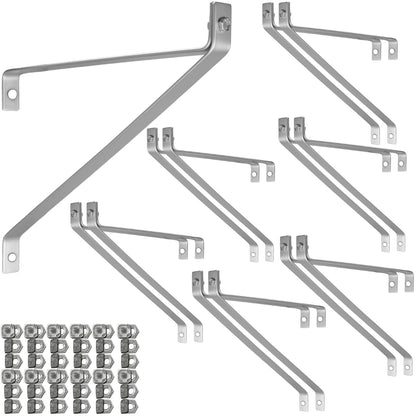 Woodside Aluminium Greenhouse Shelving Brackets 12 Pack | Heavy Duty Metal Shelf Supports