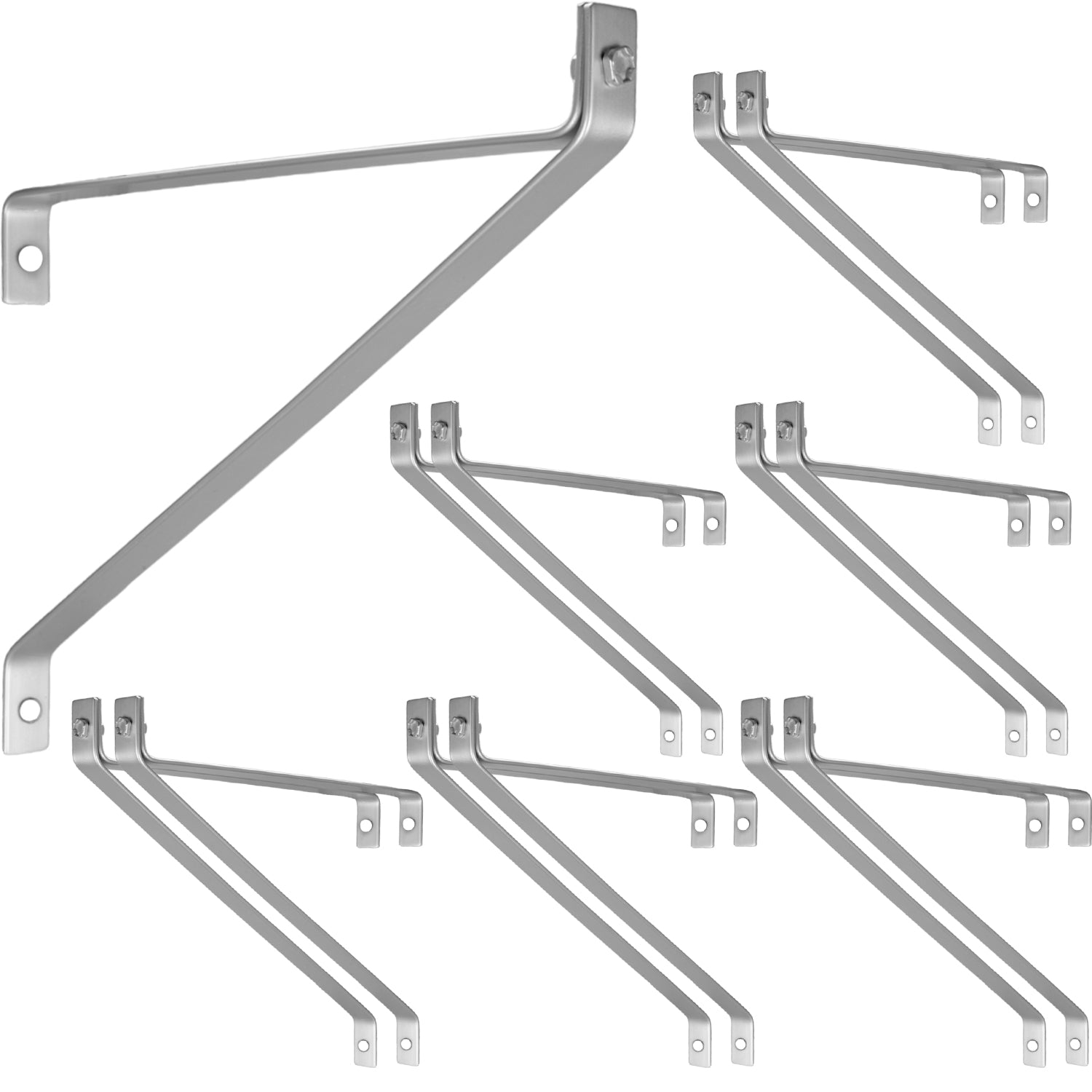 Woodside Aluminium Greenhouse Shelving Brackets 12 Pack | Heavy Duty Metal Shelf Supports