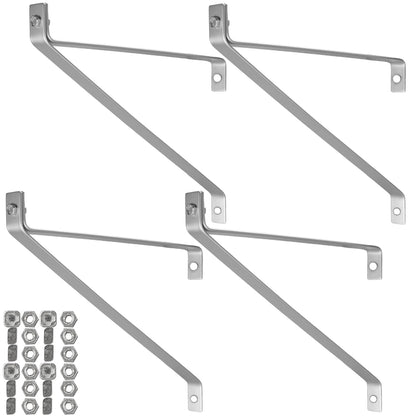 Woodside Aluminium Greenhouse Shelving Brackets 4 Pack | Heavy Duty Metal Shelf Supports