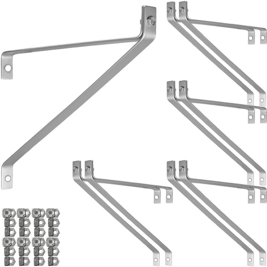Woodside Aluminium Greenhouse Shelving Brackets 8 Pack | Heavy Duty Metal Shelf Supports