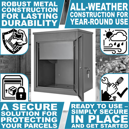 Woodside Outdoor Parcel Delivery Drop Box | Large Capacity Secure Home & Garden Post Box
