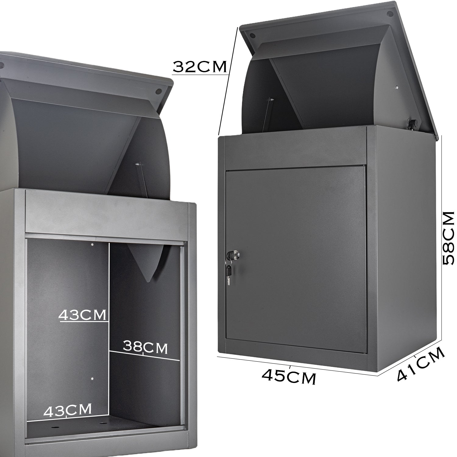 Woodside Outdoor Parcel Delivery Drop Box | Large Capacity Secure Home & Garden Post Box