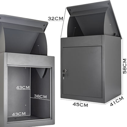 Woodside Outdoor Parcel Delivery Drop Box | Large Capacity Secure Home & Garden Post Box