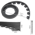 Woodside 10m Flexible Garden Lawn Border Edging | Charcoal Landscape Edging with Grounding Spikes