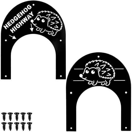 Woodside Hedgehog Highway Metal Fence Gates 2 Pack | Galvanised Iron