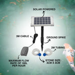 Woodside Solar Powered Oxygenator Pond Water Oxygen Pump 2 Air Stone Aerator
