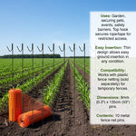 Woodside Pack of 10 8mm x 135cm Metal Barrier Safety Netting Fence Pins/Stakes